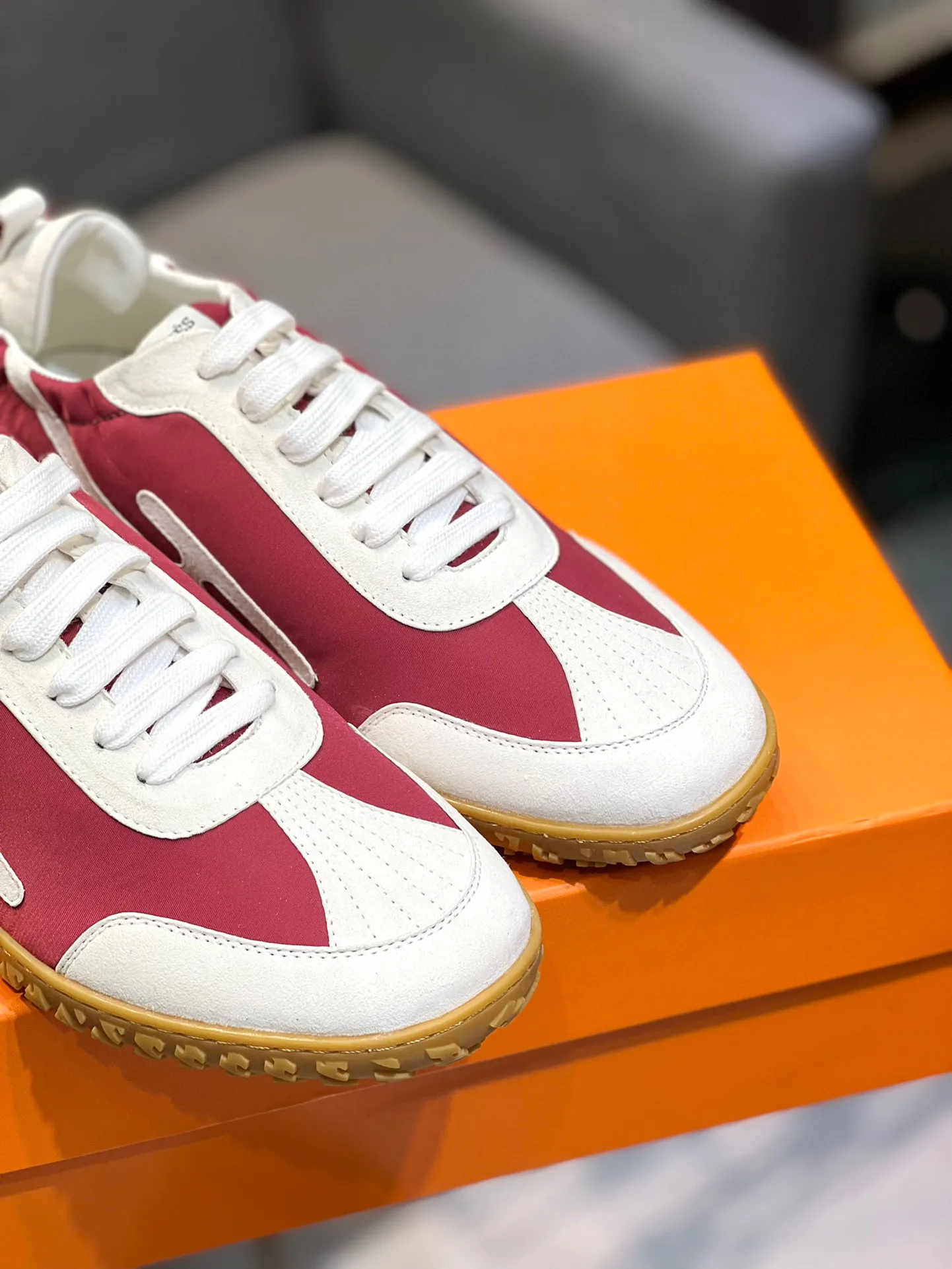 Men's shoes 💰660 [HERMES] Hermès - High-end quality original order 🔍🔍 - Upper: 🔝 cowhide suede splicing design - Inner lining: imported mixed sheepskin - Outsole: TPR foam · Rubber: two-color combined molding outsole - Super high quality control · Fine workmanship: highlighted (high-end, luxury, grade) -Size: 38-44 (45, 46, can be customized)